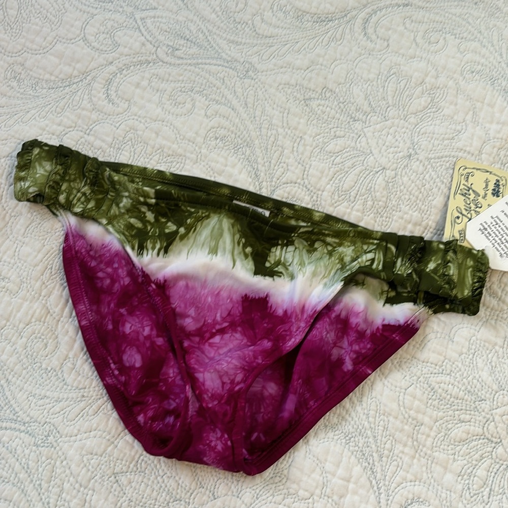 Lucky Brand Green and Purple Bikini Bottom